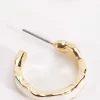 White And Gold Hoop Earrings