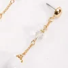 White Beaded Drop Earrings