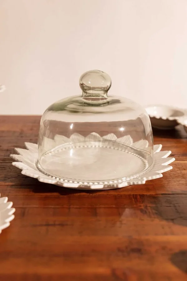 White Ceramic & Glass Cake Dome