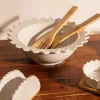 White Ceramic Salad Bowl Serving Set