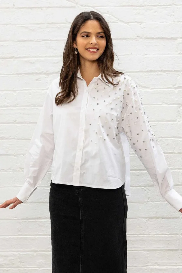 White Embellished Shirt
