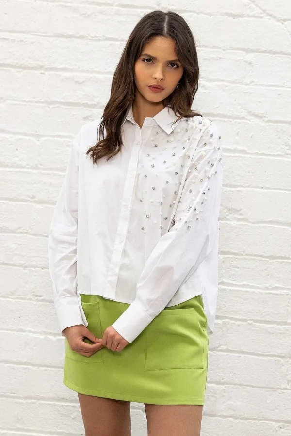 White Embellished Shirt