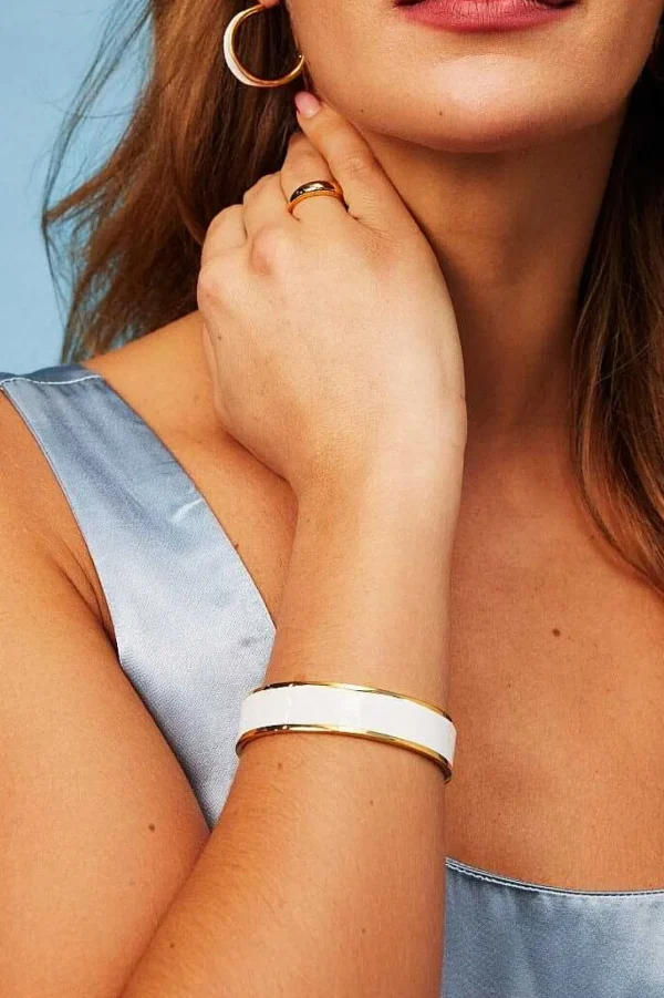 White Enamel Bangle