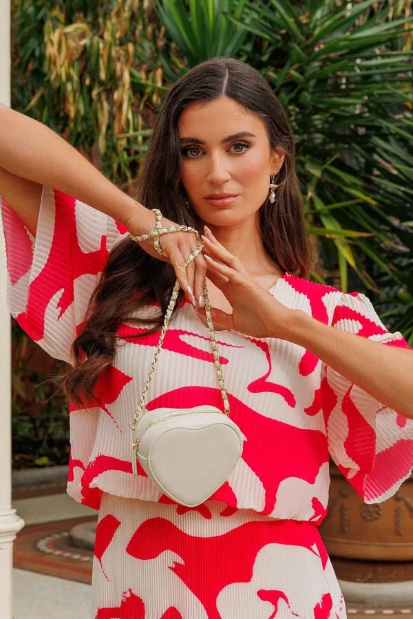 White Heart Crossbody Bag