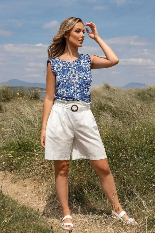 White High Waist Shorts