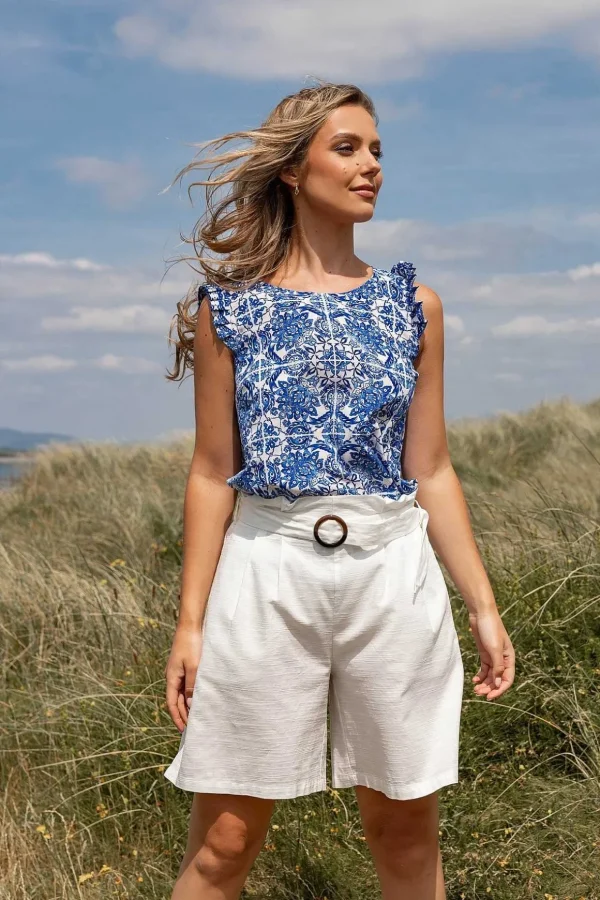 White High Waist Shorts