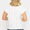 White Jersey Top With Contrast Fabric