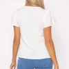 White Lace Trim Top