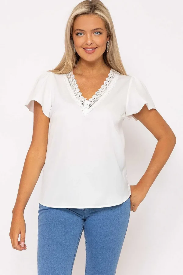 White Lace Trim Top
