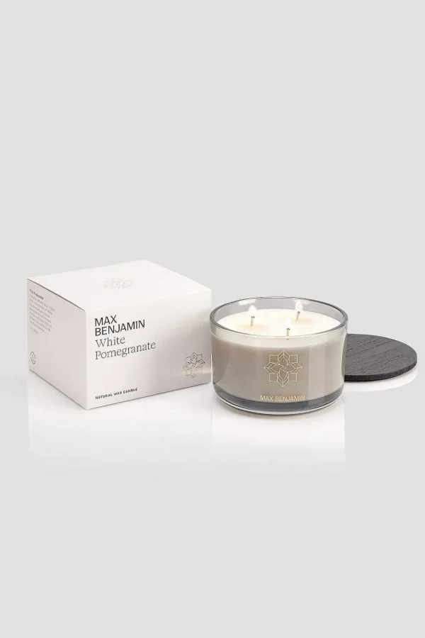 White Pomegranate 3 Wick Luxury Candle