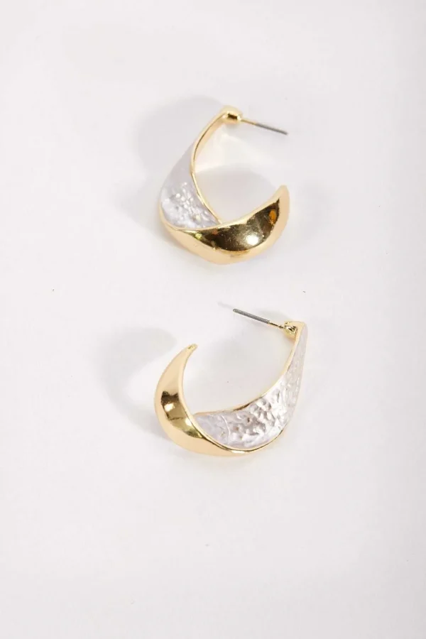 White Spiral Hoop Earrings