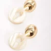 White Tortoise Drop Link Earrings