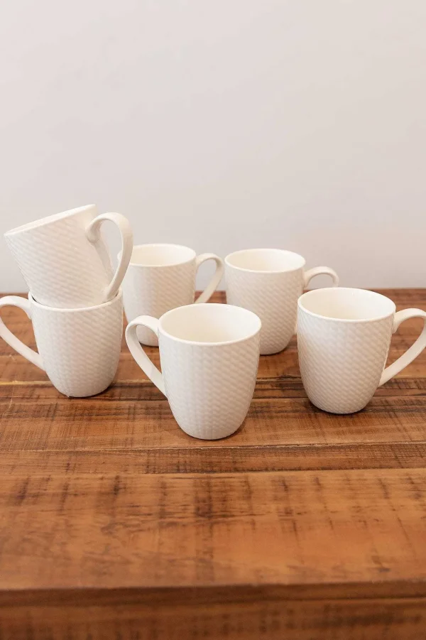 Whiteware 6 Piece Mug Set
