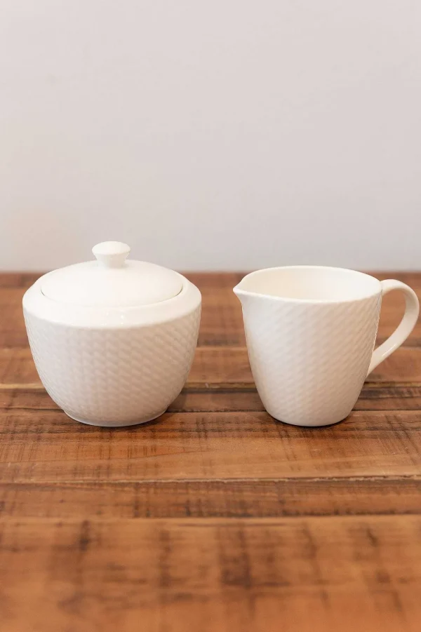 Whiteware Cream & Sugar Set