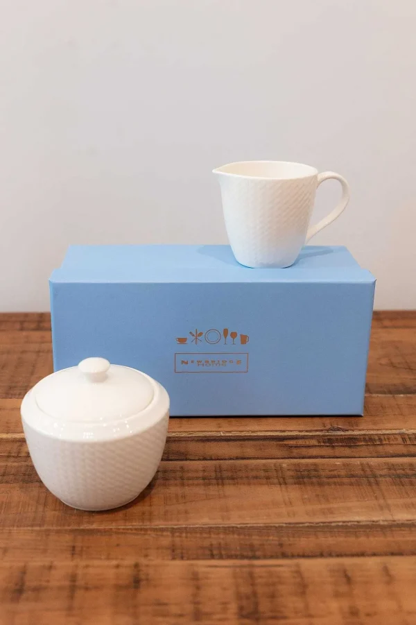 Whiteware Cream & Sugar Set
