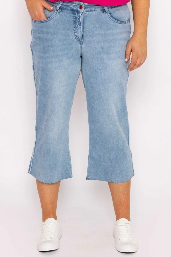 Wide Leg Culotte Jeans In Denim