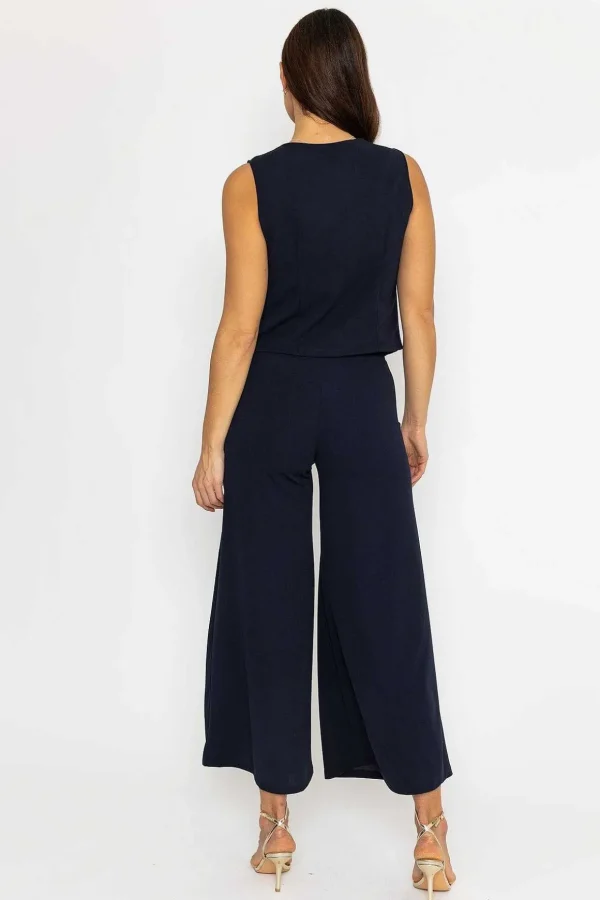 Wide Leg Pants In Navy