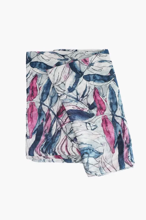 Wild Flower Scarf In Blue