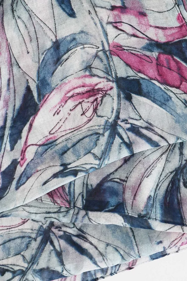 Wild Flower Scarf In Blue