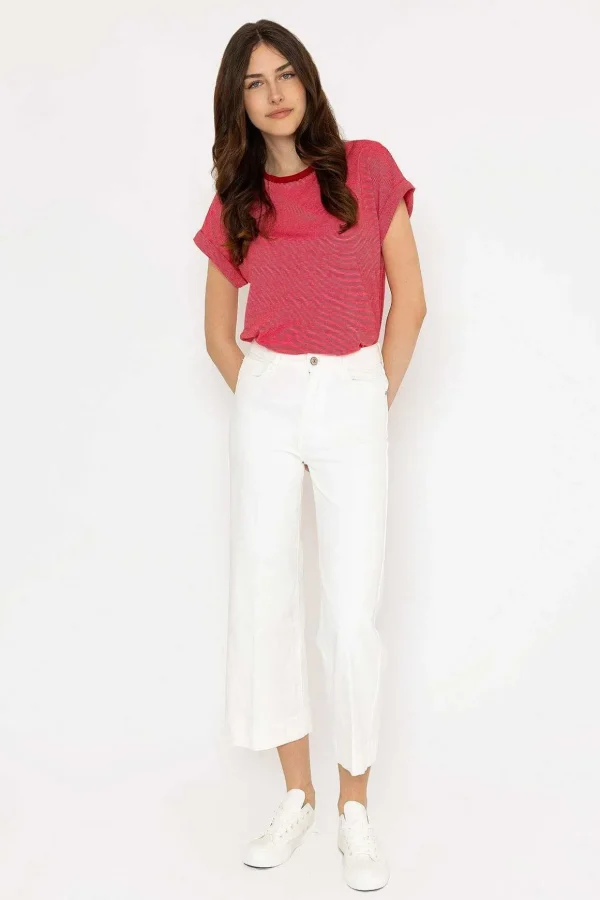 Windy Crop White Denim Jeans