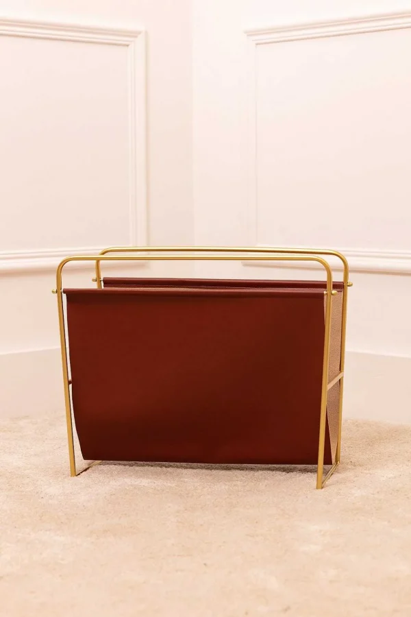 Wood & Gold Magazine Rack