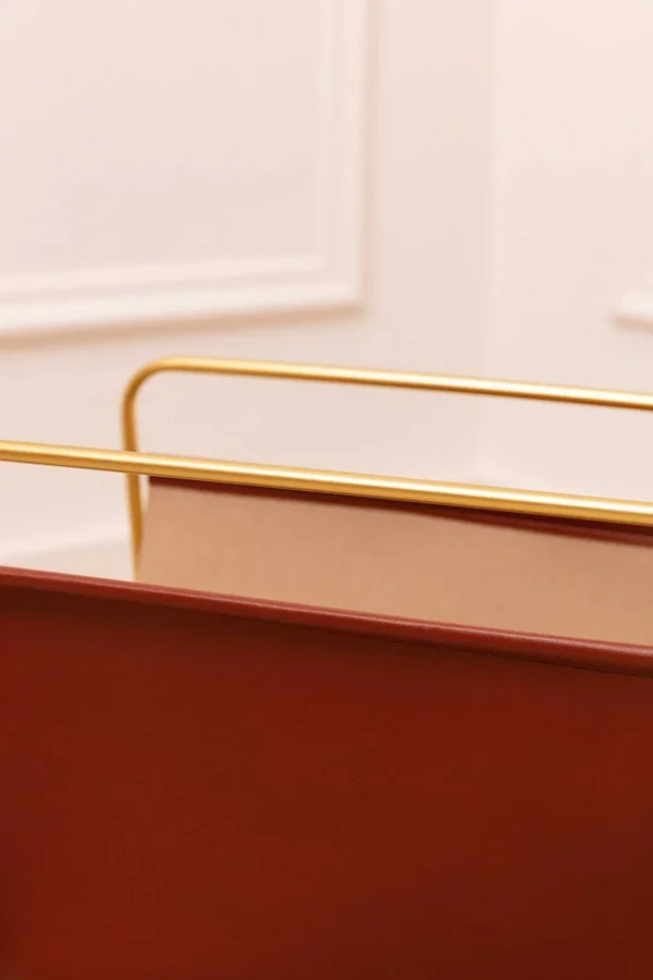 Wood & Gold Magazine Rack