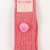 Wool Blend Pom Pom Socks In Pink