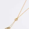 Wrapped Diamante Necklace In Gold