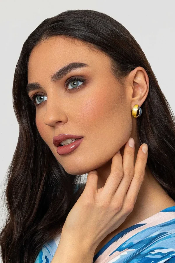 Yellow And Grey Earrings