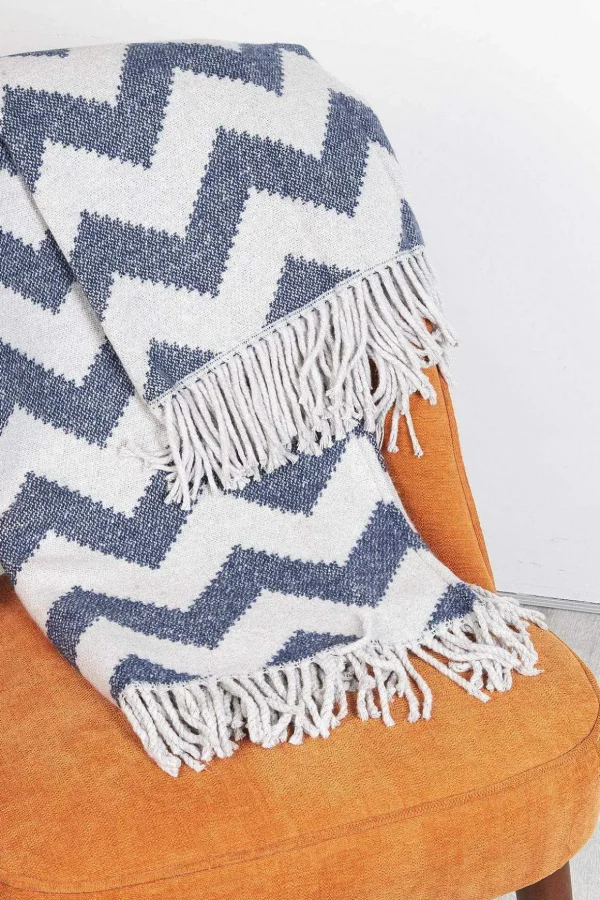 Ziggy Throw 127X178Cm In Navy And Grey