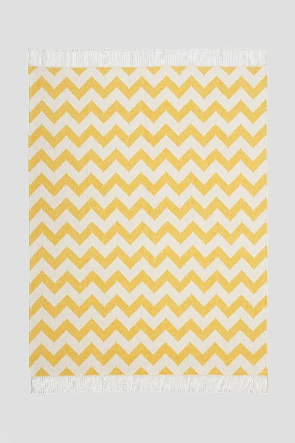 Ziggy Throw 127X178Cm In Ochre And Grey