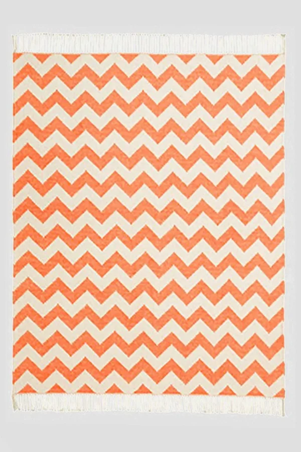Ziggy Throw 127X178Cm In Orange And Grey