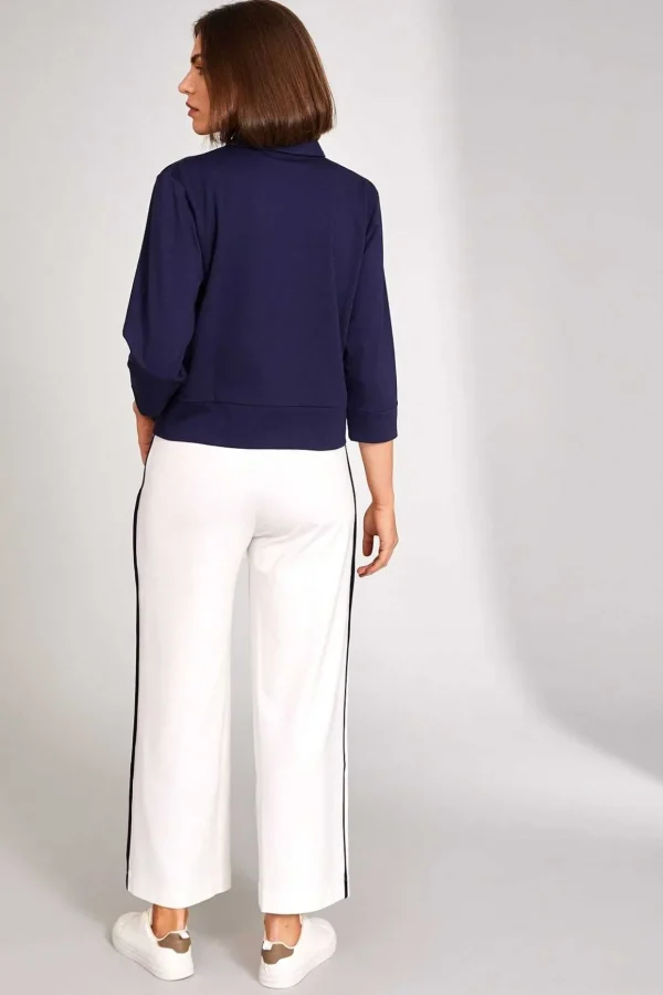 Zip Jacket With Pockets In Navy